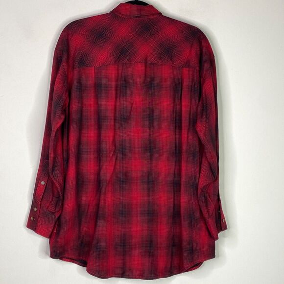 New J. Jill Buffalo Plaid Button Down Side Pocket Tunic Women's Size Small - Picture 2 of 9